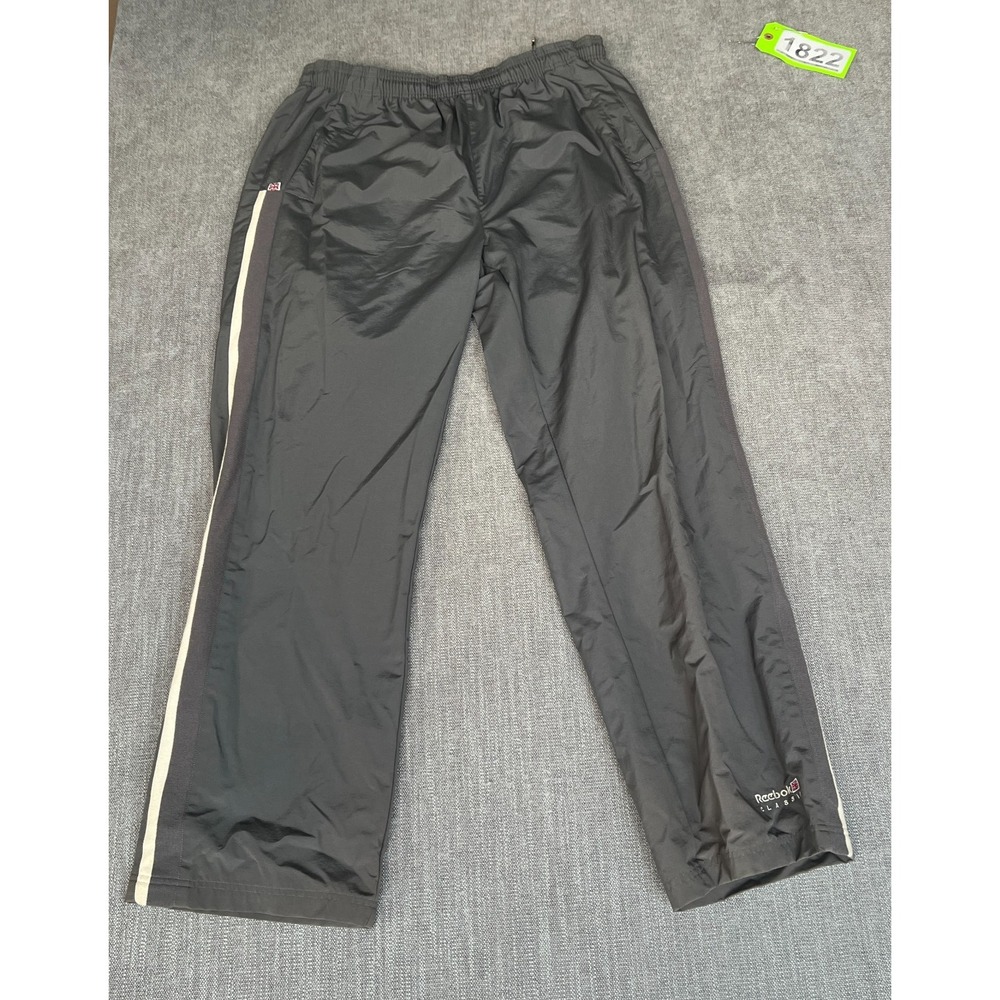 Vintage Reebok Classic Track Pants Mens XL Gray Athletic Training Elastic Waist